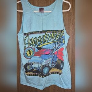 Vintage Ohio Speedweek T-Shirt Tank  Top World of Outlaws Racing 92 USA M Retro